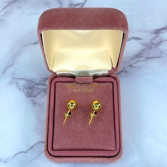 14K Gold Pearl Earrings - Picture 4 of 5